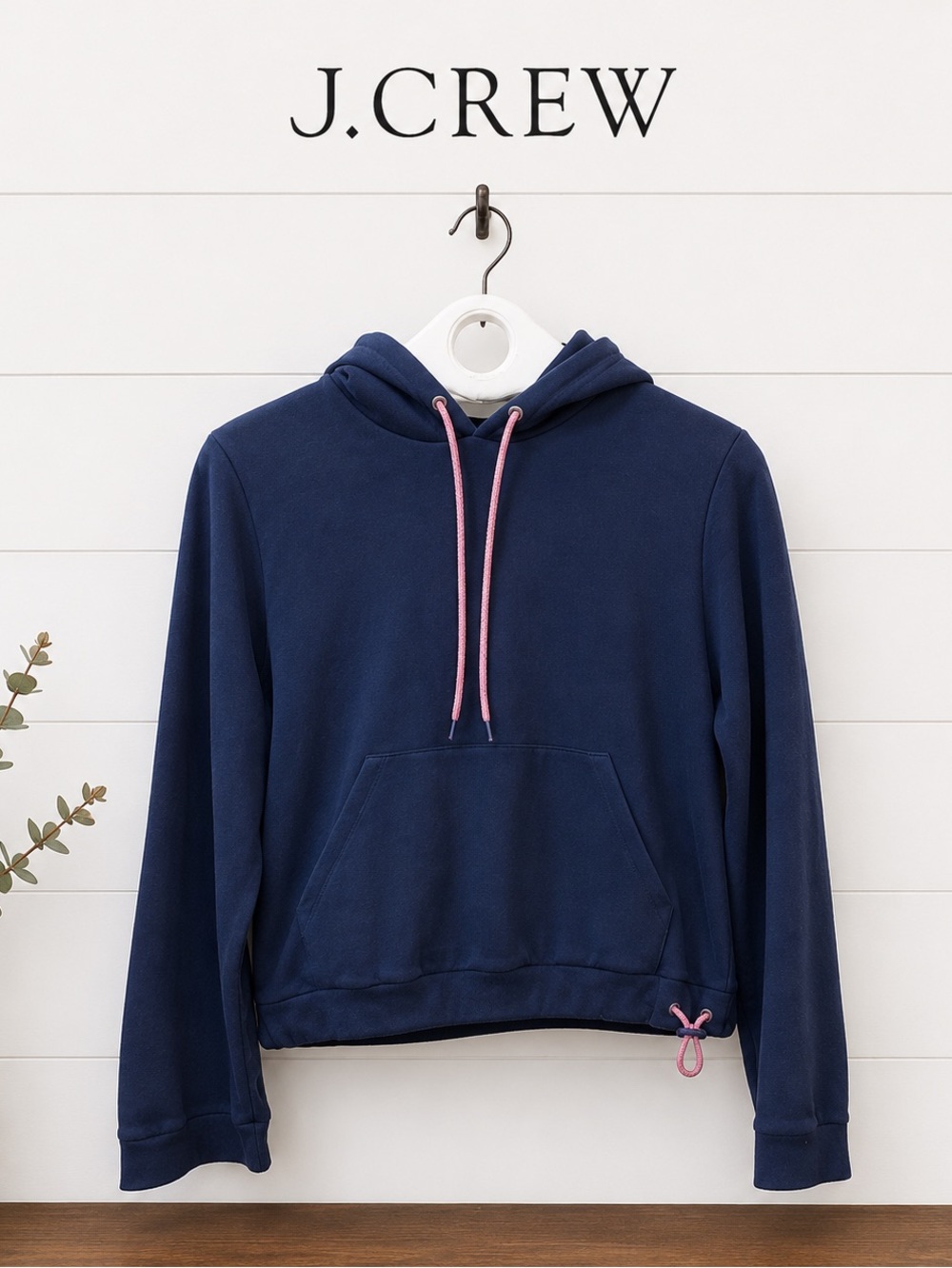 J.CREW Navy Cropped Hoodie – Size XS
